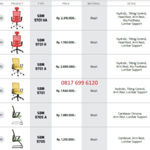 Kursi Kantor Chairman Ecos SBM 9701 HA, SBM 9701 H, SBM 9701 A, SBM 9701, SBM 9705 A, SBM 9705