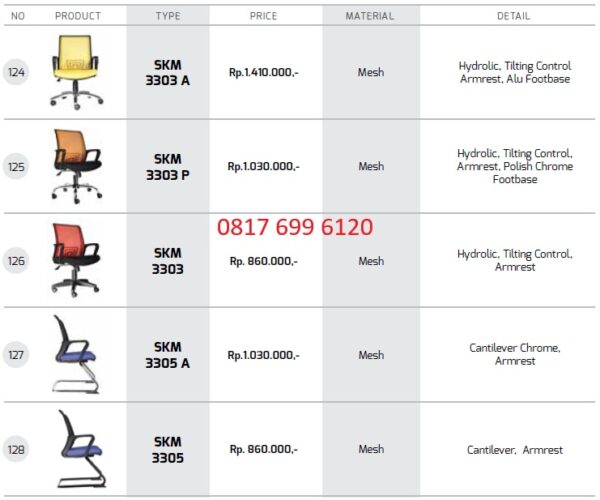 Kursi Kantor Chairman Ecos SKM 3303 A, SKM 3303 P, SKM 3303, SKM 3305 A, SKM 3305