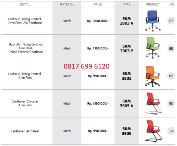 Kursi Kantor Chairman Ecos SKM 3903 A, SKM 3903 P, SKM 3903, SKM 3905 A, SKM 3905