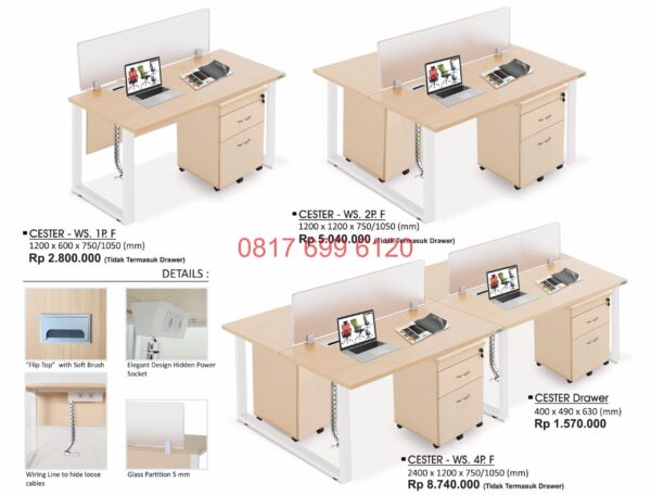 Kursi Kantor Donati CesterWS1PF-CesterWS2PF-CesterWS4PF-CesterDrawer
