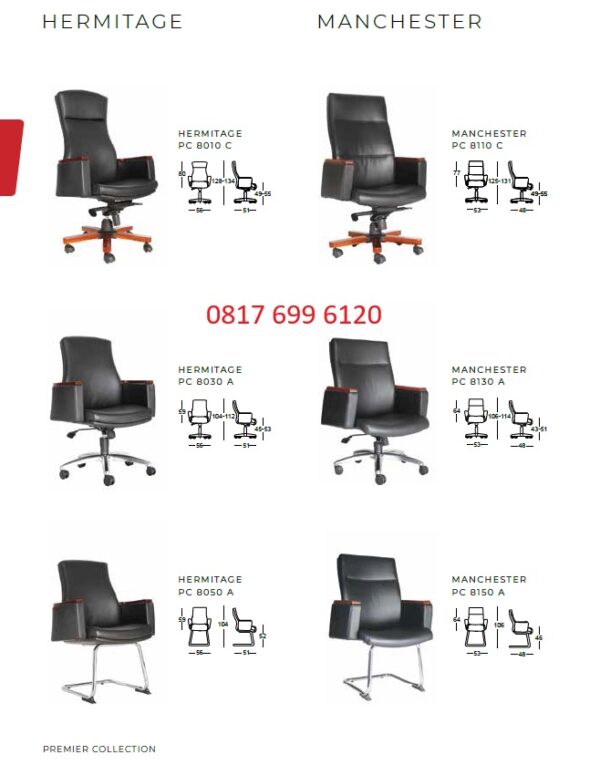 Kursi Kantor Chairman HERMITAGE PC 8010 C, PC 8030 A, PC 8050 A & MANCHESTER PC 8110 C, PC 8130 A, PC 8150 A