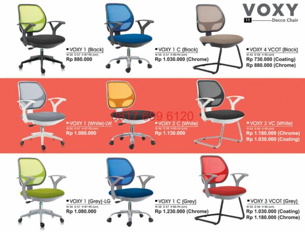 Kursi Kantor Donati Voxy1-Voxy1C-Voxy4VCOT-Voxy1LW-Voxy2C-Voxy3VC-Voxy1LG-Voxy1C-Voxy3VCOT