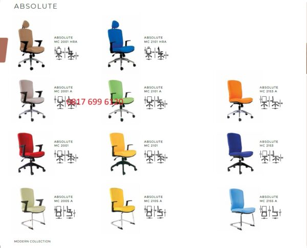 Kursi Kantor Chairman ABSOLUTE MC - 2001 HRA, MC - 2001 A, MC - 2001, MC - 2005 A, MC - 2101 HRA, MC - 2101 A, MC - 2101, MC - 2105 A, MC - 2153 A MC, MC - 2153, MC - 2155 A