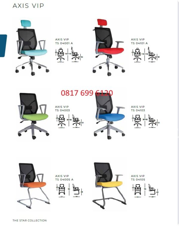 Kursi Kantor Chairman AXIS VIP TS - 04001 A, TS - 04003, TS - 04005 A, TS - 04101 A, TS - 04103, TS - 04105