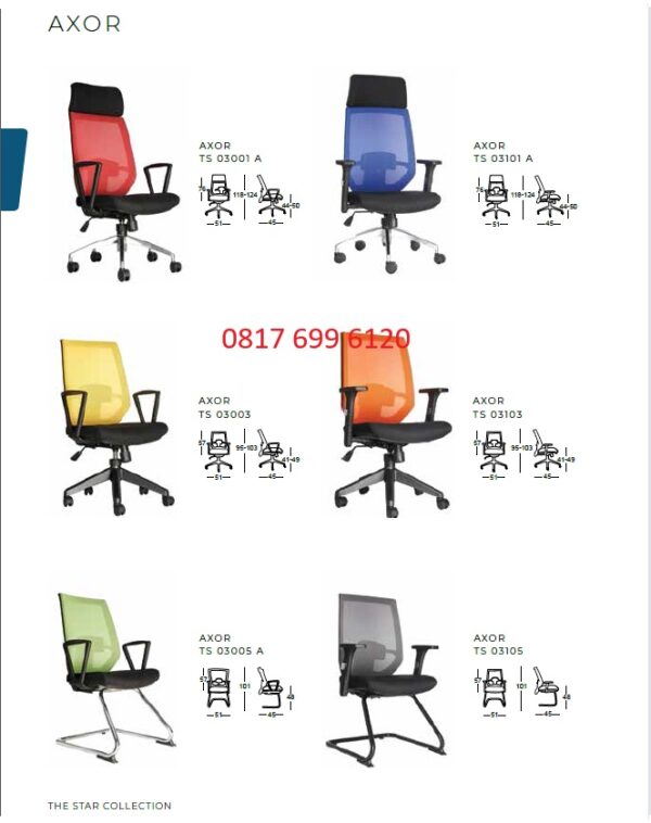 Kursi Kantor Chairman AXOR TS - 03001 A, TS - 03003, TS - 03005, TS - 03103, TS - 03105