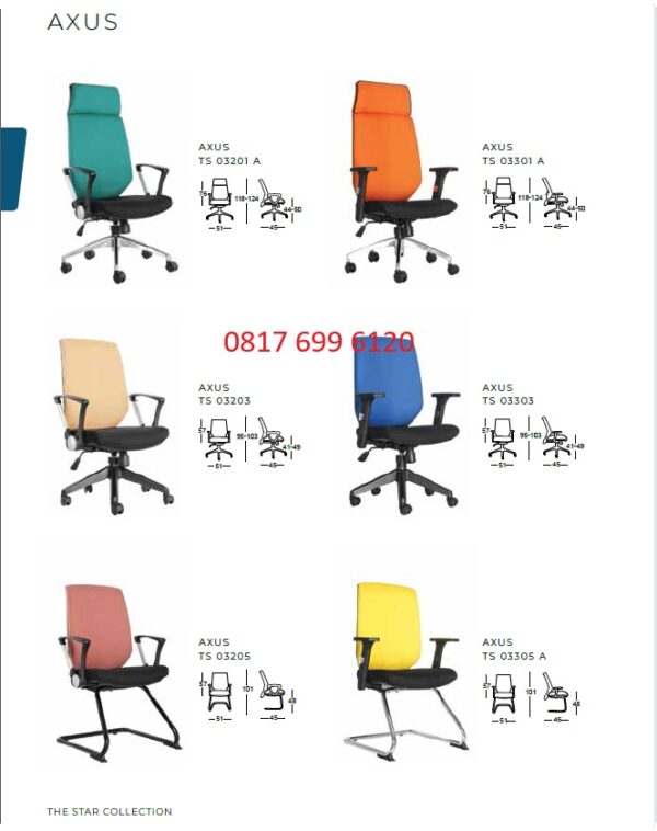 Kursi Kantor Chairman AXUS TS - 03203 A, TS - 03203, TS - 03205, TS - 03301, TS - 03303, TS - 03305 A