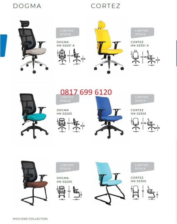 Kursi Kantor Chairman DOGMA HN - 02201 A, HN - 02203, HN - 02205 & CORTEZ HN - 02301 A, HN - 02303, HN - 02305
