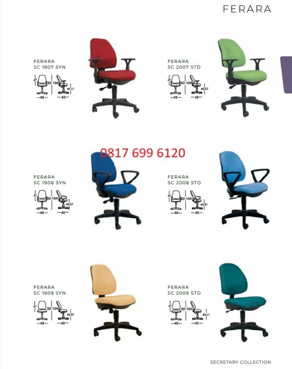 Kursi Kantor Chairman FERARA SC-1909 SYN, SC-1908 SYN, SC-1907 SYN, SC-2009 STD, SC-2008 STD, SC-2007 STD