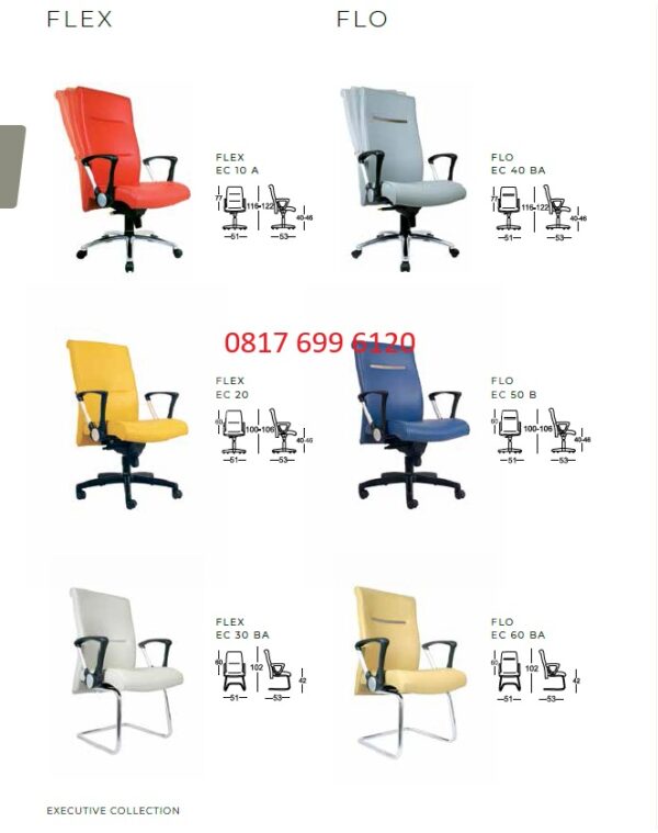 Kursi Kantor Chairman FLEX EC - 10 A, EC - 20, EC - 30 BA & FLO EC - 40 BA, EC - 50 B, EC - 60 BA