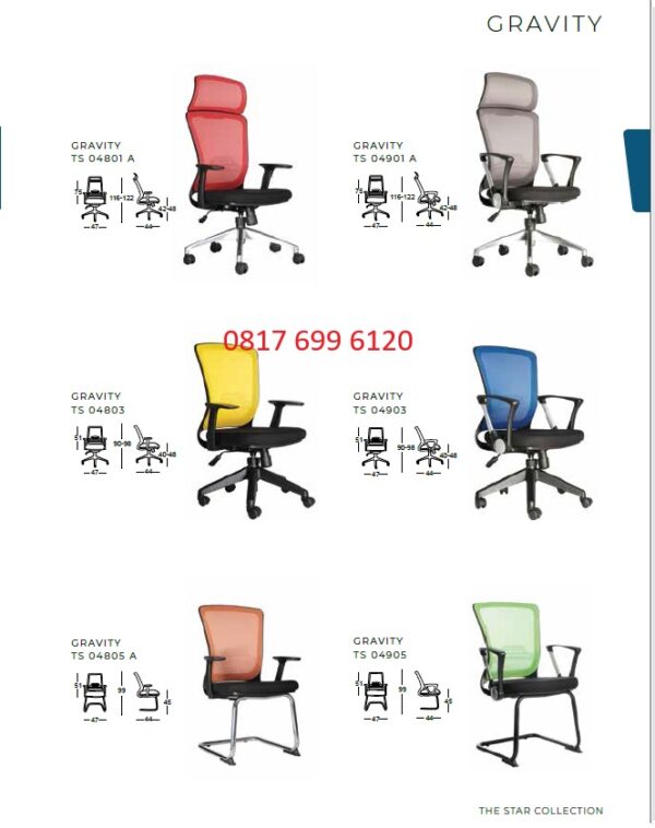 Kursi Kantor Chairman GRAVITY TS - 04801, TS - 04803, TS - 04805 A, TS - 04901 A, TS - 04903, TS - 04905