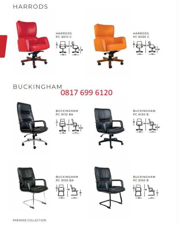 Kursi Kantor Chairman HARRODS PC - 9010 C, PC - 9030 C & BUCKINGHAM PC - 9110 BA, PC - 9130 B, PC - 9150 BA, PC - 9150 B