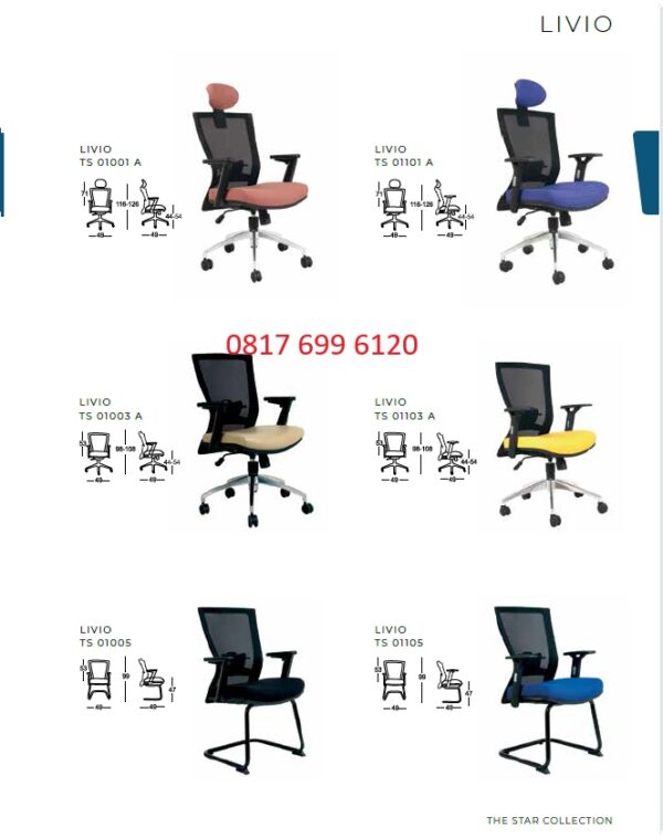 Kursi Kantor Chairman LIVIO TS - 01001 A, TS - 01003 A, TS - 01005, TS - 01101 A, TS - 01103 A, TS - 01105