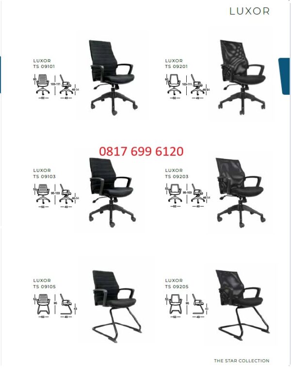 Kursi Kantor Chairman LUXOR TS - 09101, TS - 09103, TS - 09105, TS - 09201, TS - 09203, TS - 09205