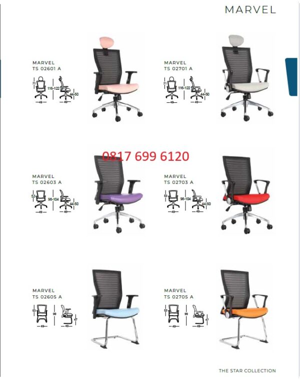 Kursi Kantor Chairman MARVEL TS - 02601 A, TS - 02603 A, TS - 02605 A, TS - 02701 A, TS - 02703 A, TS - 02705 A