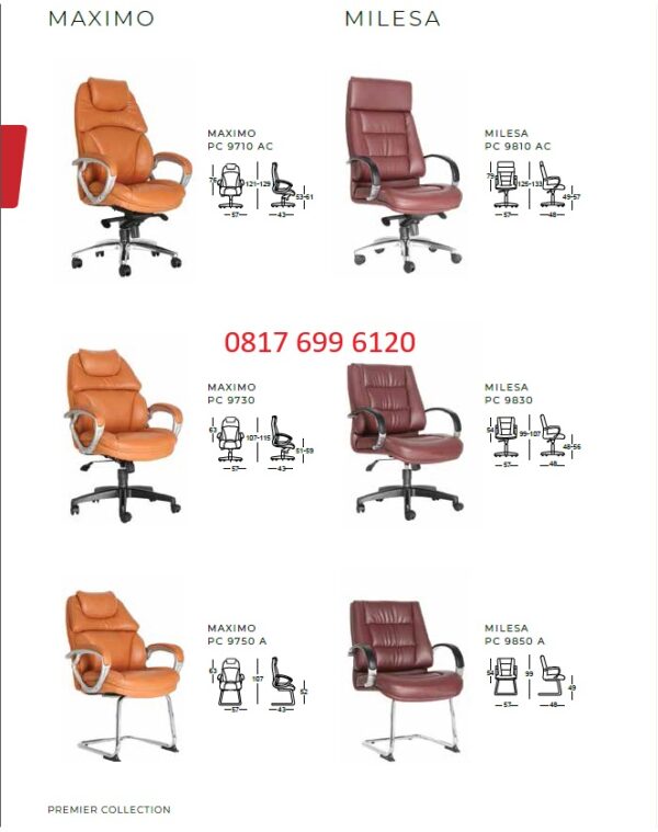 Kursi Kantor Chairman MAXIMO PC - 9710 AC, PC - 9730, PC - 9750 A & MILESA PC - 9810 AC, PC - 9830, PC - 9850 A