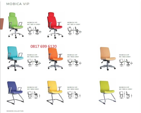 Kursi Kantor Chairman MOBICA VIP MC - 1801 A Grey, MC - 1803 Grey, MC - 1805 Grey, MC - 1901 A Grey, MC - 1903 Grey, MC - 1905 Grey, MC - 1953 Grey, MC - 1955 A Grey