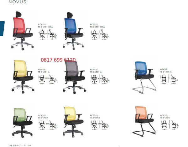 Kursi Kantor Chairman NOVUS TS - 04401 HRA, TS - 04401 A, TS - 04403, TS - 04501 HRA, TS - 04501 A, TS - 04503, TS - 04505 A, TS - 04505