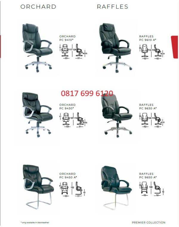 Kursi Kantor Chairman ORCHARD PC - 9410 A, PC - 9430, PC - 9450 & RAFFLES PC - 9610 A, PC - 9630 A, PC - 9650 A