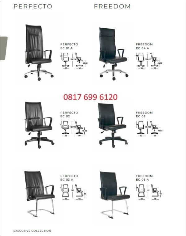 Kursi Kantor Chairman PERFECTO EC - 01 A, EC - 02, EC - 03 A & FREEDOM EC - 04 A, EC - 05, EC - 06 A