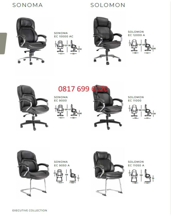 Kursi Kantor Chairman SONOMA EC - 10000 AC, EC - 9000, EC - 9050 A & SOLOMON EC - 12000 A, EC - 11000, EC - 11050 A