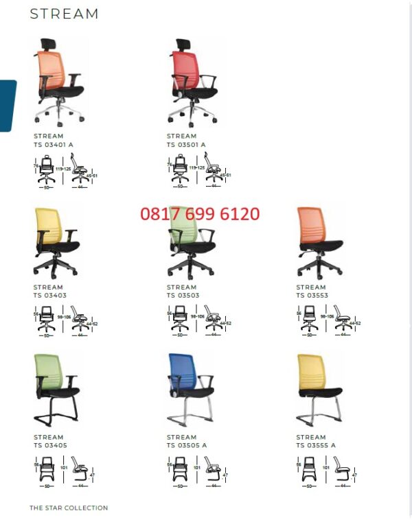 Kursi Kantor Chairman STREAM TS - 03401 A, TS - 03403, TS - 03405, TS - 03501 A, TS - 03503, TS - 03553, TS - 03505 A, TS - 03555 A