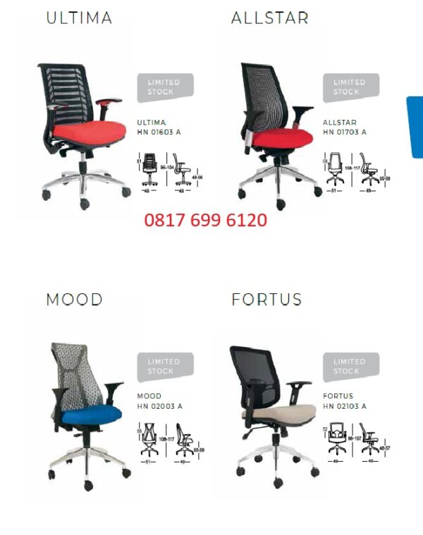 Kursi Kantor Chairman ALL STAR HN - 01703 A & ULTIMA HN - 01703 & MOOD HN - 02003 A & FORTUS HN - 02103 A