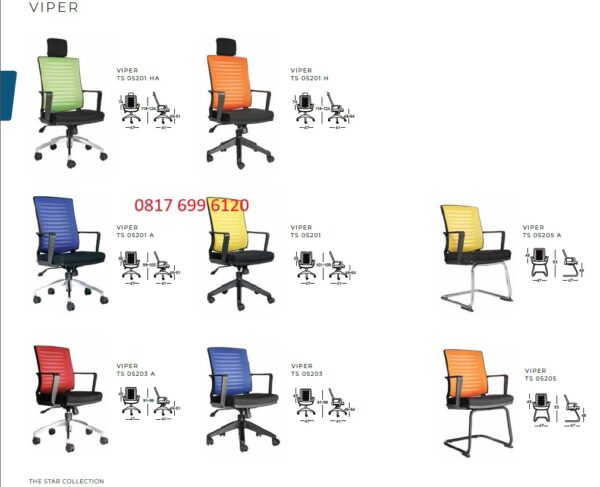 Kursi Kantor Chairman VIPER TS - 05201 HA, TS - 05201 H, TS - 05201 A, TS - 05201, TS - 05203 A, TS - 05203, TS - 05205 A, TS - 05205