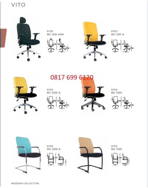 Kursi Kantor Chairman VITO MC - 1201 HRA, MC - 1201 A, MC - 1203 A, MC - 1203, MC - 1205 A, MC - 1205, MC - 1301 HRA, MC - 1301 HR, MC - 1301 A, MC - 1301, MC - 1303 A, MC - 1303, MC - 1401 HRA, MC - 1401 HR, MC - 1401 A, MC - 1401, MC - 1403, MC - 1405