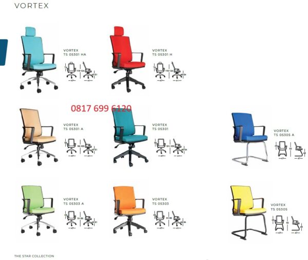 Kursi Kantor Chairman VORTEX TS - 05301 HA, TS - 05301 H, TS - 05301 A, TS - 05301, TS - 05303 A, TS - 05303, TS - 05305 A, TS - 05305