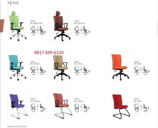 Kursi Kantor Chairman XENA MC-3001 HRA, MC-3003 A, MC-3005 A, MC-3101 HR, MC-3103, MC-3105 A, MC-3155, MC-3153