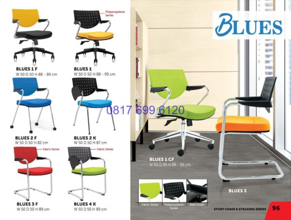 Kursi Kantor Donati Blues 1F | Blues 1 | Blues 2F | Blues 2K | Blues 3F | Blues 4K | Blues 1CF | Blues 3