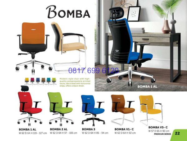 Kursi Kantor Donati Bomba 1 AL | Bomba 2 AL | Bomba 3 | Bomba V1-C | Bomba V 3C