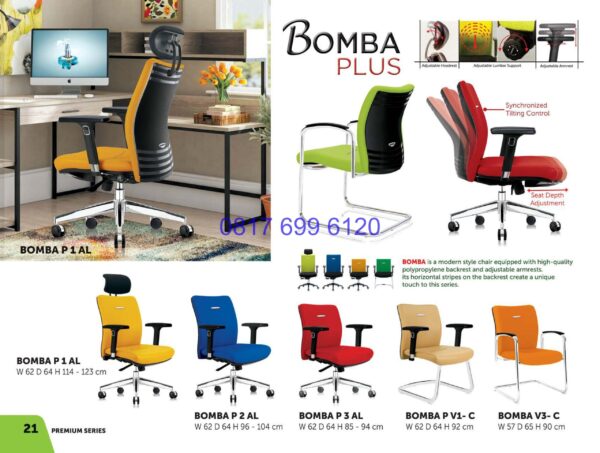 Kursi Kantor Donati BombaP 1AL | BombaP 2AL | BombaP 3AL | BombaP V1-C | Bomba V 3C