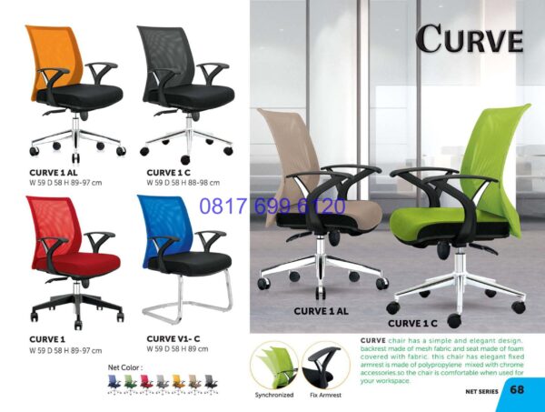 Kursi Kantor Donati Curve 1 AL | Curve 1 C | Curve 1 | Curve V1 C