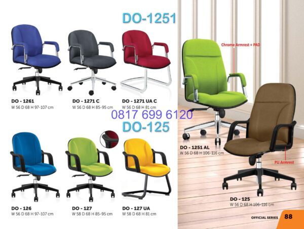 Kursi Kantor Donati DO1261 | DO1271C | DO126 | DO127 | DO1251AL | DO125