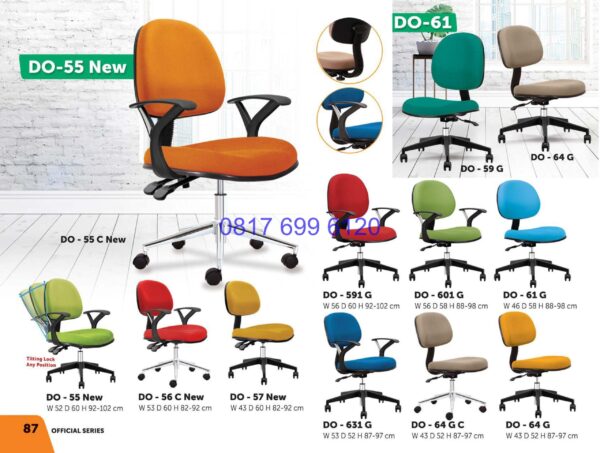 Kursi Kantor Donati DO55 C | DO59G | DO64G | DO591G | DO601G | DO61G | DO55New | DO56CNew | DO57New | DO631G