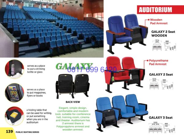 Kursi Kantor Donati Galaxy 2 SeatWooden | Galaxy 2 Seat | Galaxy 3 Seat