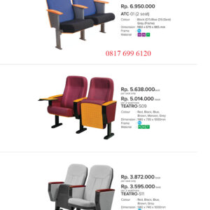 Kursi Theatre/Kursi Auditorium Chitose ATC-01 (2 Seat)#Teatro-S09 (1 Seat)#Teatro-S09 (2 Seat)#Teatro-S11 (1 Seat)#Teatro-S11 (2 Seat)