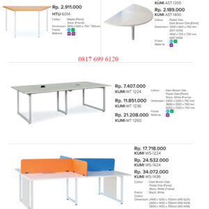 Meja Kantor/Meja Kerja Chitose HTU-6014#KUMI AST-1200#KUMI AST-1400#KUMI MT-1224#KUMI MT-1236#KUMI MT-1260#KUMI WS-1224#KUMI WS-1424#KUMI WS-1436