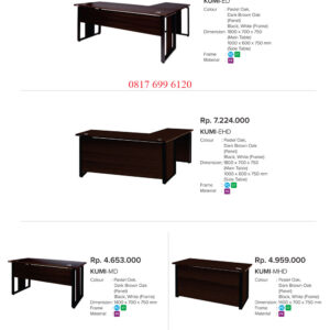 Meja Kantor/Meja Kerja KUMI-ED#KUMI-EHD#KUMI-MD#KUMI-MHD