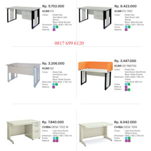 Meja Kantor/Meja Kerja Chitose KUMI-FD#KUMI-FD 7012#KUMI-SD#KUMI-SD Partisi#CHIBA Desk 7012 W#CHIBA Desk 7014