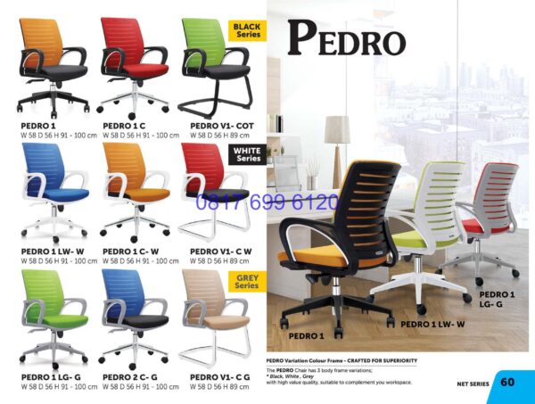 Kursi Kantor Donati Pedro 1 | Pedro 1C | Pedro V1 COT | Pedro 1L WW | Pedro 1 CW | Pedro V1 CW | Pedro 1 LGG | Pedro V1 CG