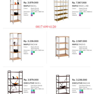 Rak Serbaguna Chitose Maple Rack-L#Maple Rack L-HD#Maple Rack-M#Maple Rack-S#Executive Rack-L#Executive Rack-M