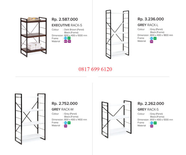 Rak Serbaguna Chitose Executive Rack-S#Grey Rack-L#Grey Rack-M#Grey Rack-S