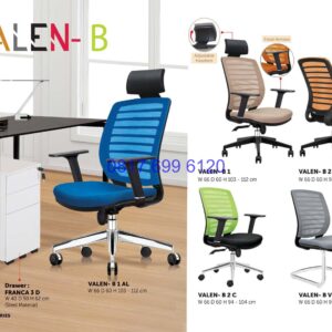 Kursi Kantor Donati Valen B 1 AL | Valen B 1 | Valen B 2 | Valen B 2C | Valen BV 2C | Franca 3D