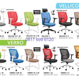 Kursi Kantor Donati Vellico 1 LWW | Vellico 2 CW | Vellico V1-CW | Vellico 1 | Vellico 2C | Verro 1 AL | Verro V1-CW | Verro 1 AL | Verro 2 C | Verro V1-C