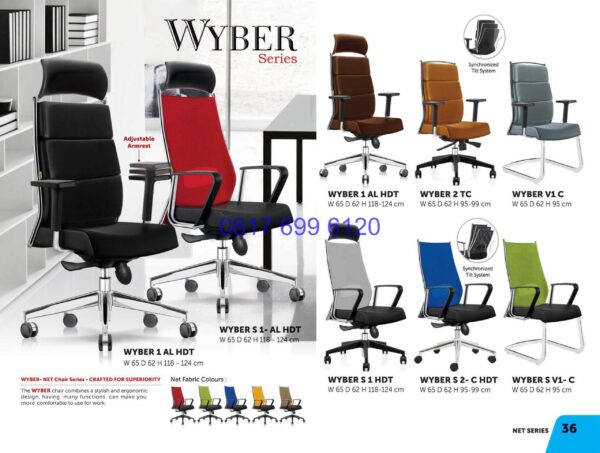 Kursi Kantor Donati Wyber 1AL HDT | Wyber 2 TC | Wyber S 1 AL HDT | Wyber S1 HDT | Wyber S2 CH DT | Wyber S V1-C
