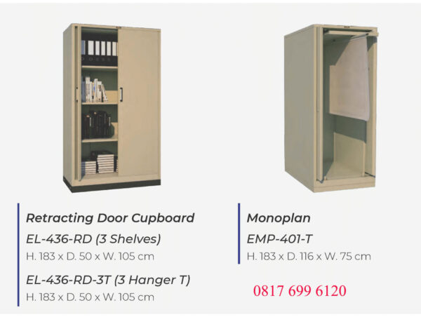 Retracting Door Cupboard Elite EL-436-RD#EL-436-RD-3T#EMP-401-T
