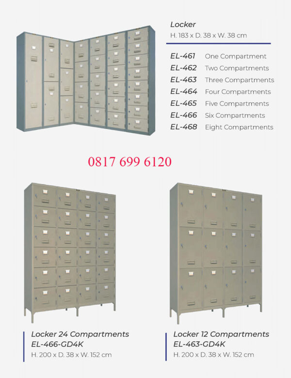 Locker Besi Elite EL-461#EL-462#EL-463#EL=464#EL-465#EL-466#EL-468#EL-463-GD4K#EL-466-GD4K