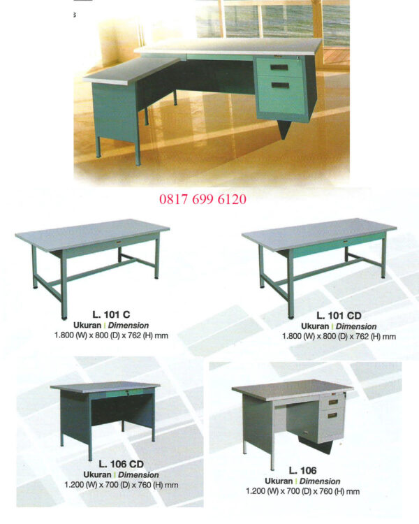 Meja Kantor Besi Lion L 101C#L 101CD#L 106CD#L 106